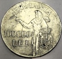 Rumunia 100000 lei lejów 1946 Michał I SREBRO
