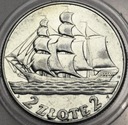2 zł złote 1936 Żaglowiec Żaglówka Statek SREBRO