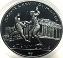 10 zł złotych 2004 Ateny Igrzyska Olimpiady szermierka SREBRO