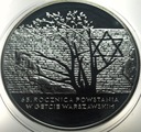 20 zł złotych 2008 Getto 65 rocznica Powstania w Getcie Warszawskim SREBRO
