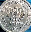 10 gr groszy 1973 BEZ ZNAKU MENNICY, NAJRZADSZA MONETA Z PRL, RZADKOŚĆ R8