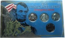 zestaw 4x 1 cent 1943 P D S Lincoln Steel Cents stalowe centy blister