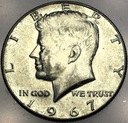 USA 1/2 dolara Half Dollar 1967 Kennedy JFK Liberty SREBRO