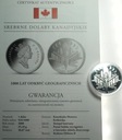 Kanada 1 dolar 2000 1000 lat odkryć geograficznych Srebrne Dolary