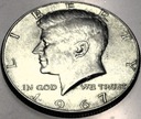USA 1/2 dolara Half Dollar 1967 Kennedy JFK Liberty SREBRO