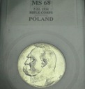 5 zł 1934 Józef Piłsudski ORZEŁ STRZELECKI LEGIONOWY SREBRO MS68