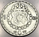 Szwecja 1 korona 1947 Gustaw Gustaf V SREBRO