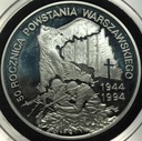 300000 zł złotych 1994 Powstanie Warszawskie 50 rocznica SREBRO
