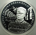 10 zł złotych 2010 KL Auschwitz Auschwitz-Birkenau Pilecki SREBRO