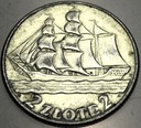 2 zł złote 1936 Żaglowiec Żaglówka Statek SREBRO