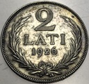 Łotwa 2 Łaty Lati 1926 SREBRO