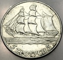 5 zł złotych 1936 Żaglowiec Żaglówka Statek SREBRO