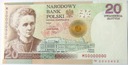 WZÓR 20 zł złotych 2011 Maria Skłodowska-Curie banknot kolekcjonerski NBP