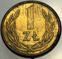 1 zł złoty 1990 PRÓBA technologiczna wpinka Mennica NBP