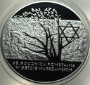 20 zł złotych 2008 Getto 65 rocznica Powstania w Getcie Warszawskim SREBRO