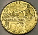 2 zł złote 1998 Skłodowska Polon i Rad