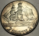 2 zł złote 1936 Żaglowiec Żaglówka Statek SREBRO
