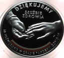 10 zł złotych 2021 COVID-19 Dziękujemy służbie zdrowia SREBRO