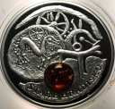 Niue 1 dolar 2012 STARE HRADISKO Szlak Bursztynowy LUSTRZANY SREBRO