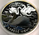 Symbole Przyrody 2010 ŁABĘDŹ NIEMY zwierzęta medal Mennica SREBRO