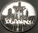 100000 zł złotych 1990 Solidarność TYP A uncja 1 oz SREBRO