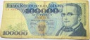 1990 100000 zł złotych Moniuszko seria CK banknot