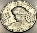 1 zł złoty 1925 Żniwiarka Kobieta i kłosy KROPKA Londyn SREBRO
