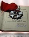 Order Sztandaru Pracy PRL II klasy PUDEŁKO + LEGITYMACJA