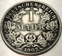 Niemcy 1 marka mark 1907 A SREBRO