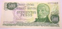 Argentyna 500 peso 1972-1973 José de San Martín peso ley ARL banknot