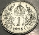 Austro-Węgry 1 korona 1915 Franciszek Józef Austria SREBRO