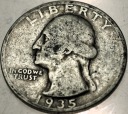 USA 25 centów quarter dollar 1935 Washington SREBRO