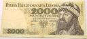 1979 2000 zł dwa tysiące złotych Seria BE 3167395 Mieszko Chrobry banknot