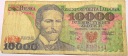 1988 10000 zł dziesięć tysięcy złotych Seria CL 7297642 Wyspiański 10.000