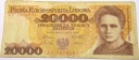 1989 20000 zł dwadzieścia tysięcy złotych Ser. AP 7679097 Skłodowska 20.000