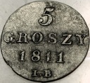 5 gr groszy 1811 IB Księstwo Warszawskie SREBRO