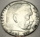 Niemcy 2 marki 1939 J Hindenburg SREBRO (nr 2)