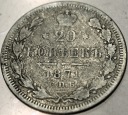 Rosja 20 kopiejek 1871 HI С.П.Б. SREBRO