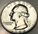 USA 25 centów quarter dollar 1963 Washington SREBRO