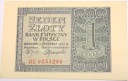 1941 1 zł jeden złoty Seria BE 9251294 Generalna Gubernia banknot