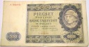 1940 500 zł Pięćset Złotych banknot Seria A Góral (nr 2)