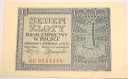 1941 1 zł jeden złoty Seria BE Generalna Gubernia banknot (nr 2)
