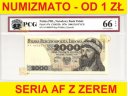 2000 zł, złotych 1979 seria AF 0600570 EPQ 66 UNC