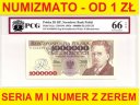 1000000 zł złotych 1993 seria M 0386933 EPQ 66 UNC