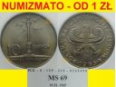 10 zł, złotych 1965, Duża kolumna, MS 69!