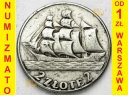 2 zł złote Żaglowiec 1936. Stan 3+
