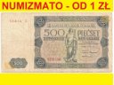 500 zł / złotych 1947 seria T, stan 4
