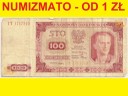100 zł / sto złotych 1948 seria IT, stan 4