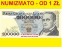 100000 zł / złotych 1990 Moniuszko seria BA stan 1
