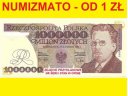 1000000 zł / złotych 1991 Reymont seria E, stan 1